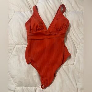 Ginger Ribbed & Ruched One-Piece